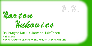 marton wukovics business card